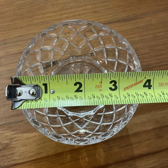 Vintage Diamond Cut Glass Covered Candy Trinket Dish - Picture 10 of 11